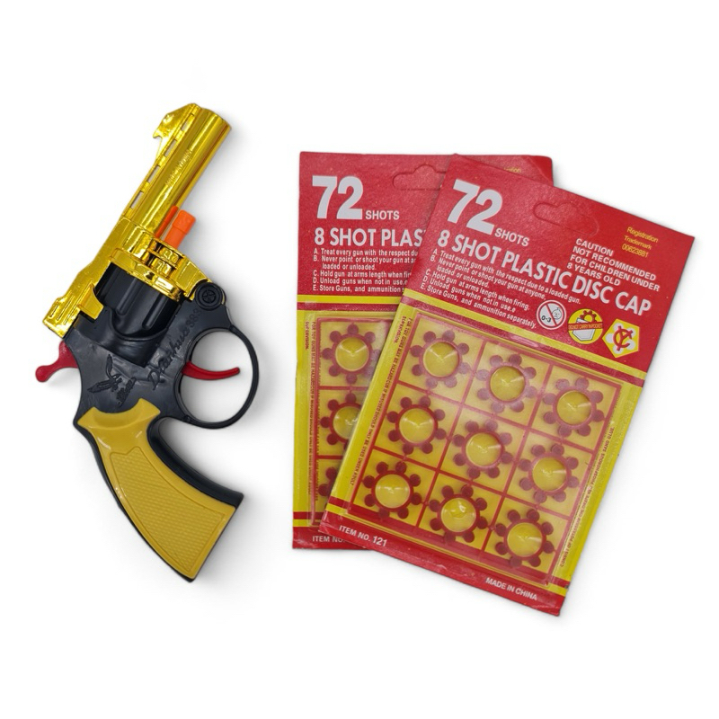 8 SHOT PLASTIC DISC CAP TOY GUN *x2 BULLET* | SSH TOYS SDN BHD