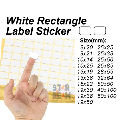 (10 Sheets) Good Quality Sticky Rectangle Self Adhesive Label Sticker ...