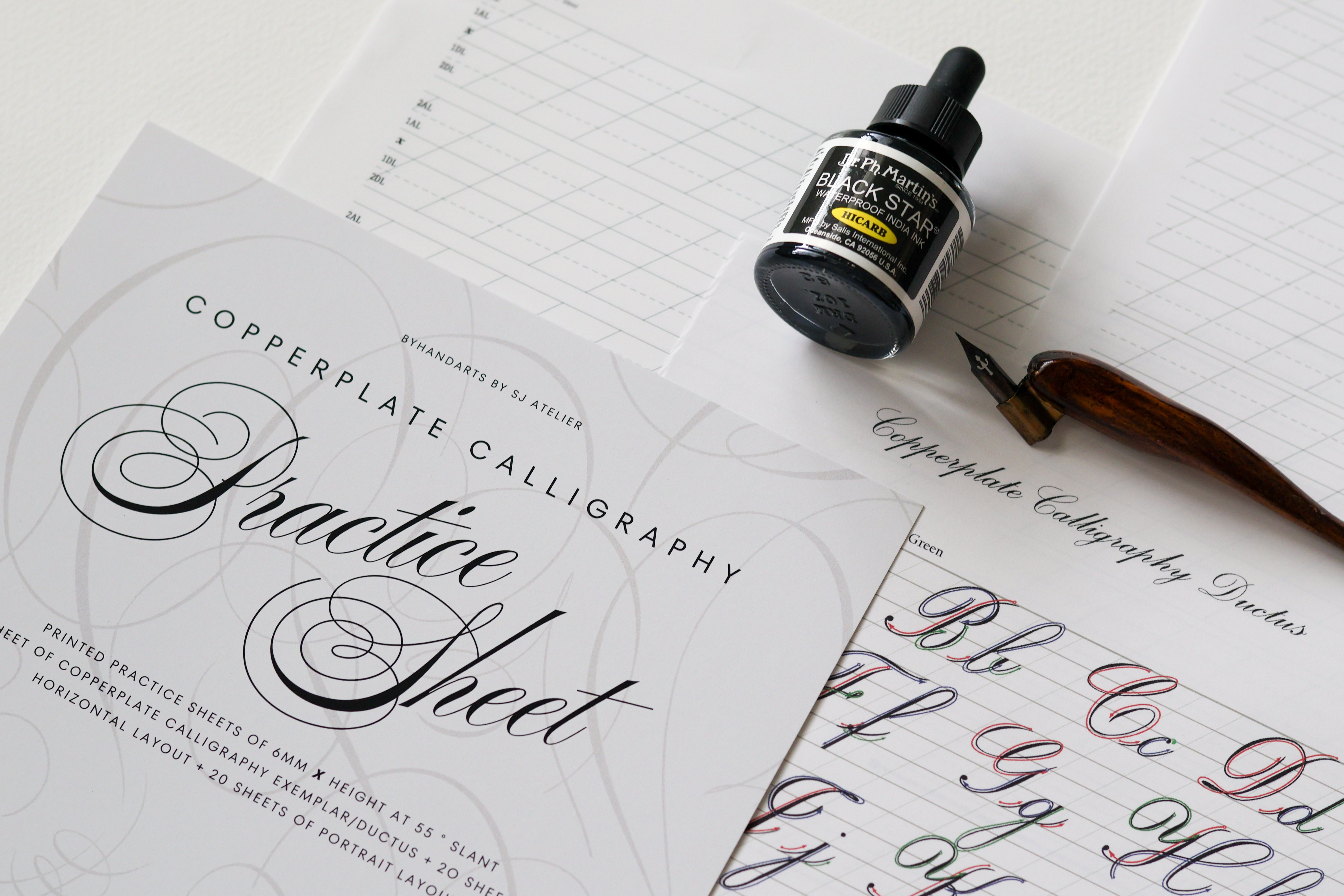 Byhandarts Copperplate Calligraphy Practice Sheets Stickerrific