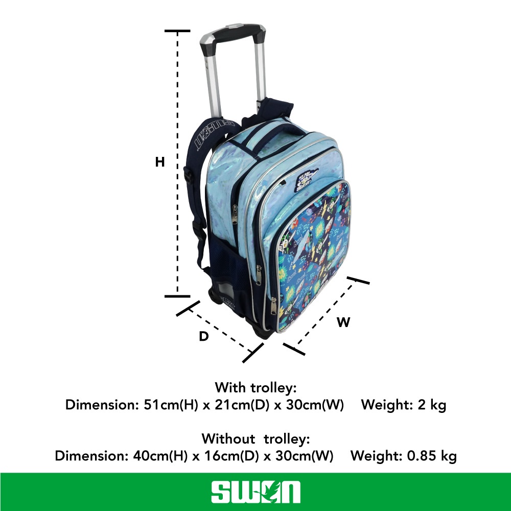 SWAN Doodle (XL) Roll School Bag Primary Trolley School Bag Beg Sekolah