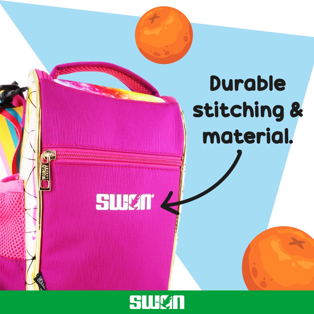 SWAN Tall Lunch Bag Student Food Storage Organizes With Personalization