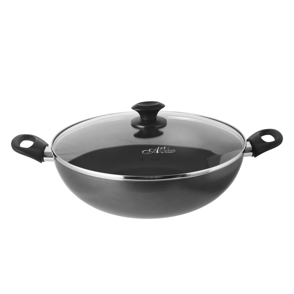 Zebra Extreme Plus Non Stick Wok Pan With Glass Lid (32cm)