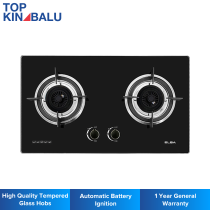 ELBA 76CM EGH-M8442G(BK) BUILT-IN BURNER GLASS STOVE Top