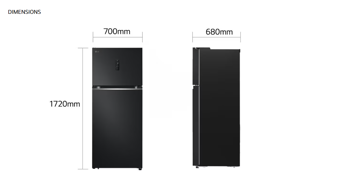 LG 375L GN-B372PQBK SMART INVERTER TOP FREEZER REFRIGERATOR (MATTE