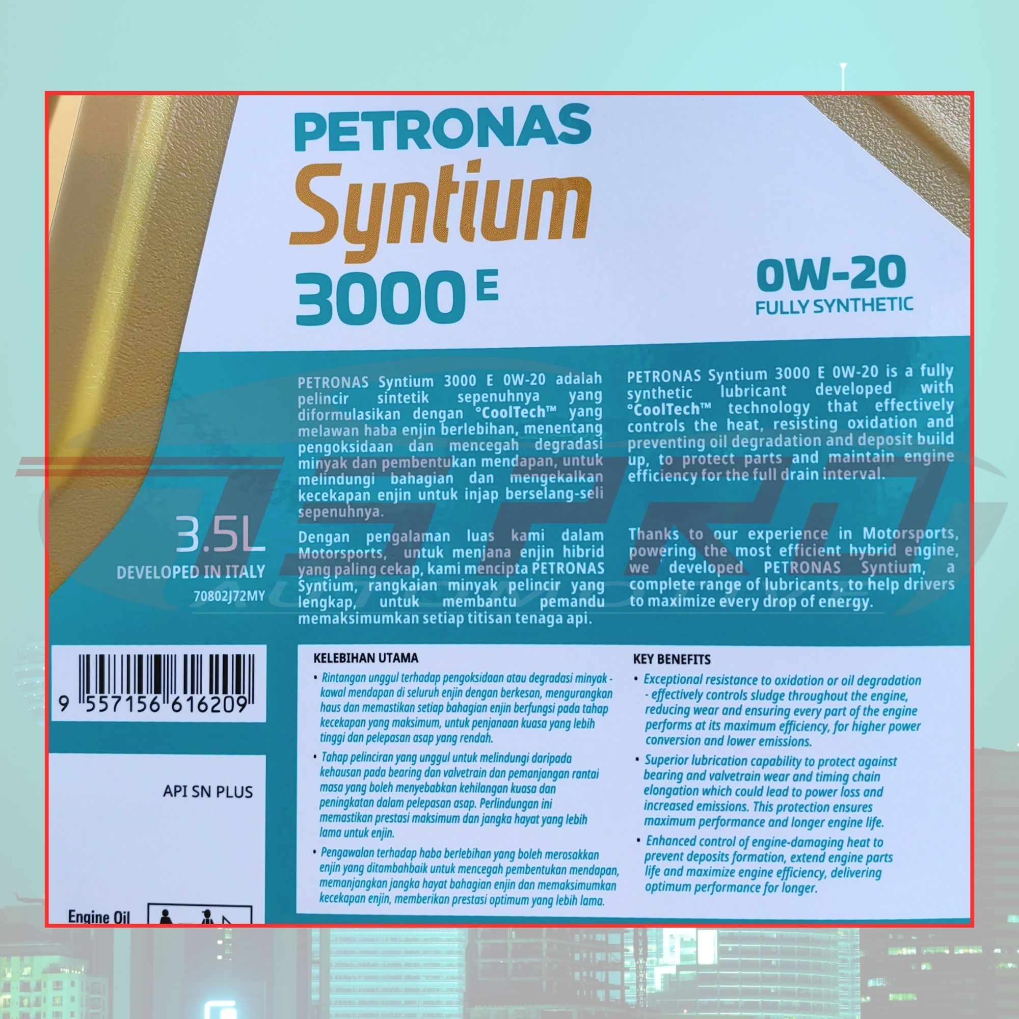 Petronas Syntium 3000E Genuine 0W20 Exceeds API SN Fully Synthetic