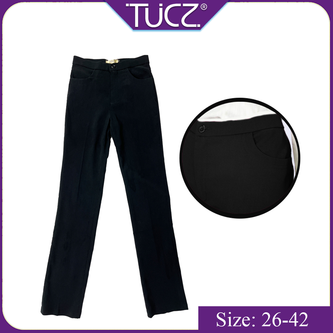 パンツ muguet side tuck long pants TUCZ FRONT ZIPPER SIDE POCKET REGULAR FIT PLUS SIZE LONG PANTS