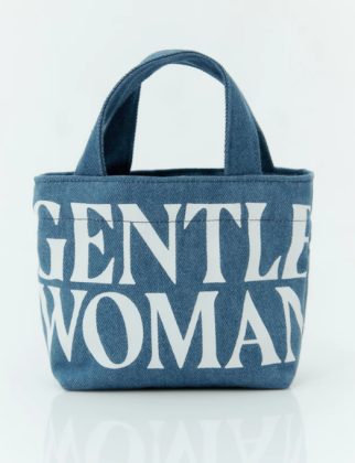 【GENTLEWOMAN】GW デニムトートバッグ ホワイト ネイビー GENTLEWOMAN】GW デニムトートバッグ ホワイト ネイビー