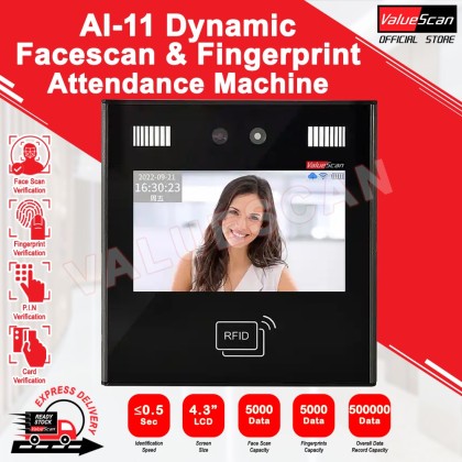 Valuescan AI-11 Dynamic Face scan Time Attendance Machine Face ...