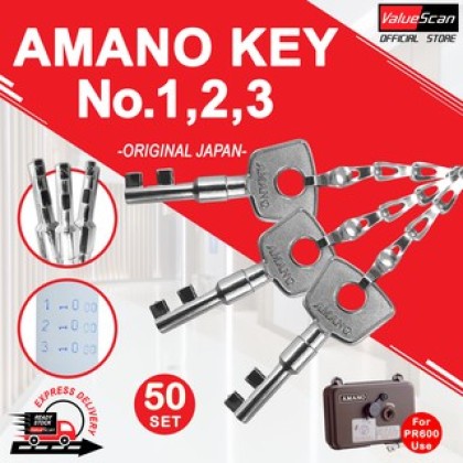 3 KEYS AMANO KEY No.1,2,3 for Amano Kunci PR-600 123 Amano Station Key ...