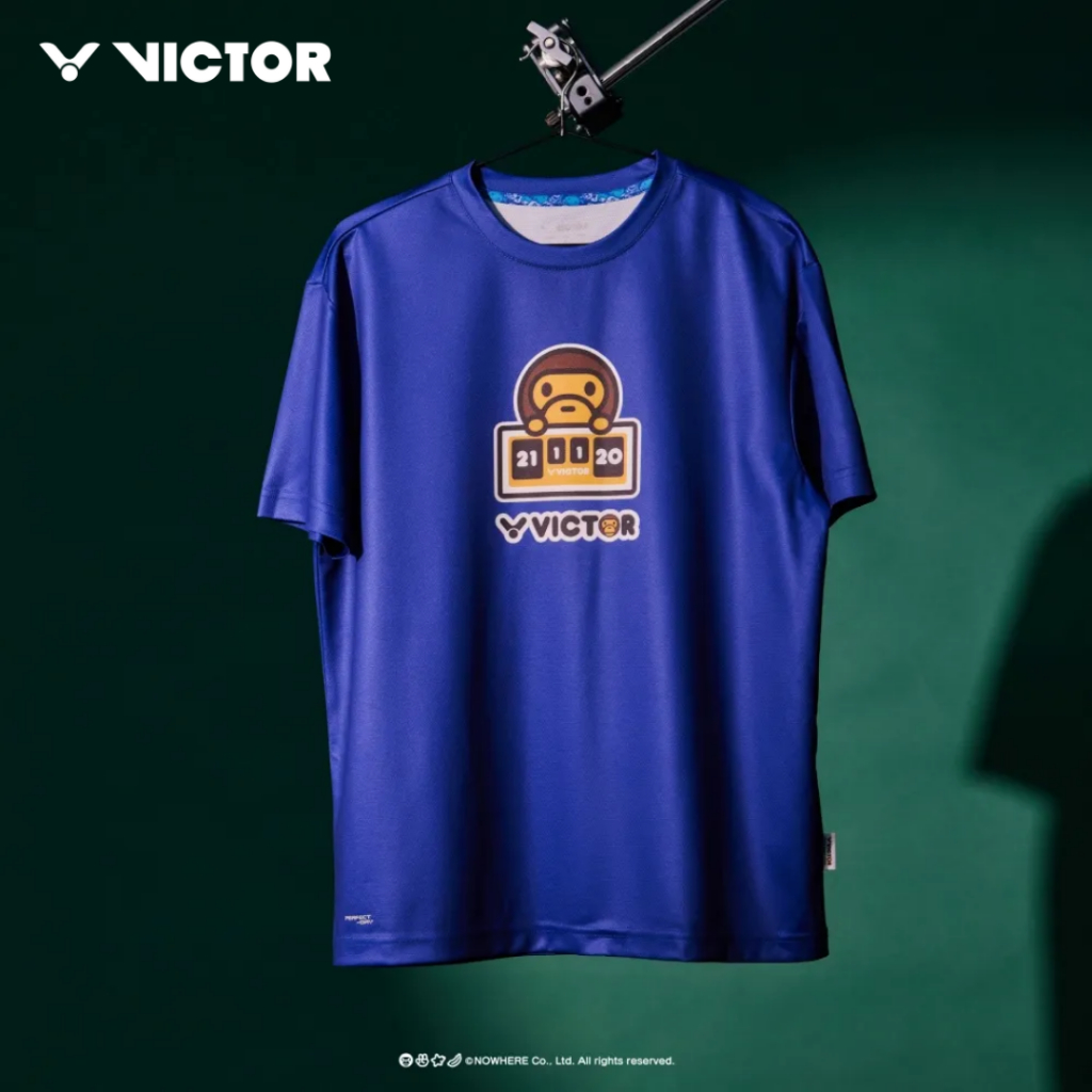 VICTOR x BABY MILO STORE® 　青Tシャツ　M VICTOR x BABY MILO STORE® Collection Knitted T-Shirt T-501BM