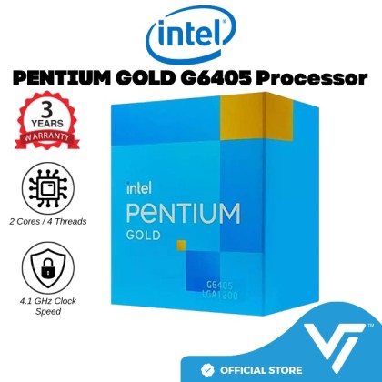 Intel Pentium Gold G6405 Processor CPU (LGA1200, 2 Cores, 4