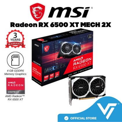 MSI Radeon RX 6500 XT MECH 2X GDDR6 64-bit Graphics Card | 4GB  