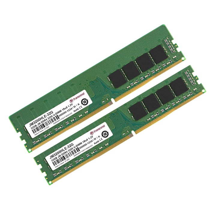 TRANSCEND 32GB DDR4 3200 MHz PC Desktop Unbuffered Long-DIMM