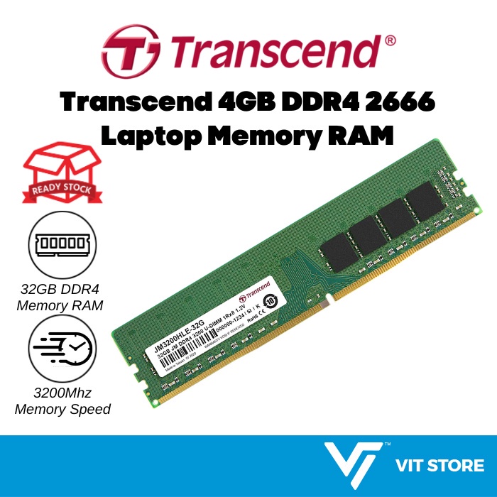 TRANSCEND 32GB DDR4 3200 MHz PC Desktop Unbuffered Long-DIMM