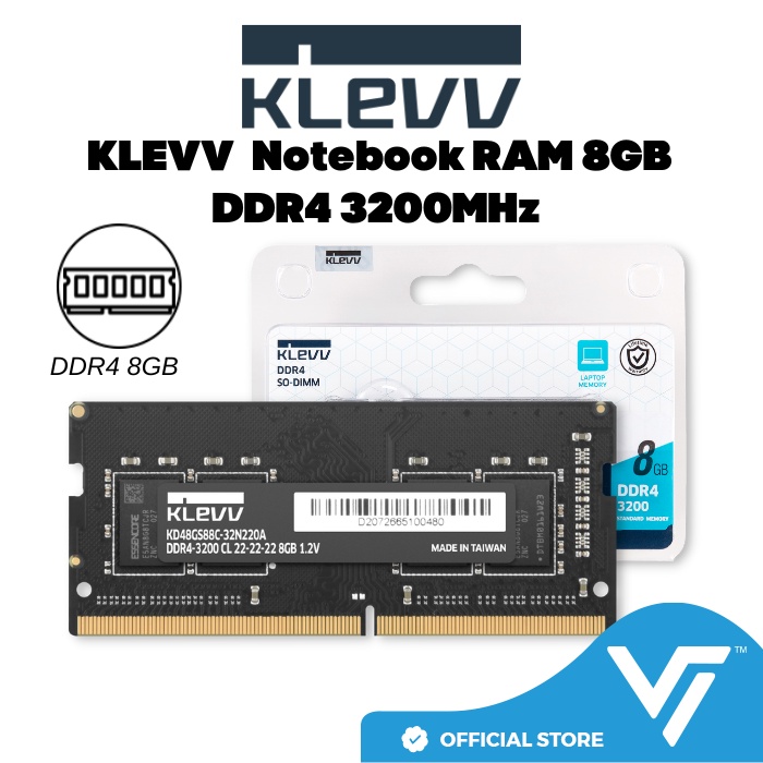 KLEVV 8GB / 16GB DDR4 3200MHz SO-DIMM RAM for Laptop / Notebook
