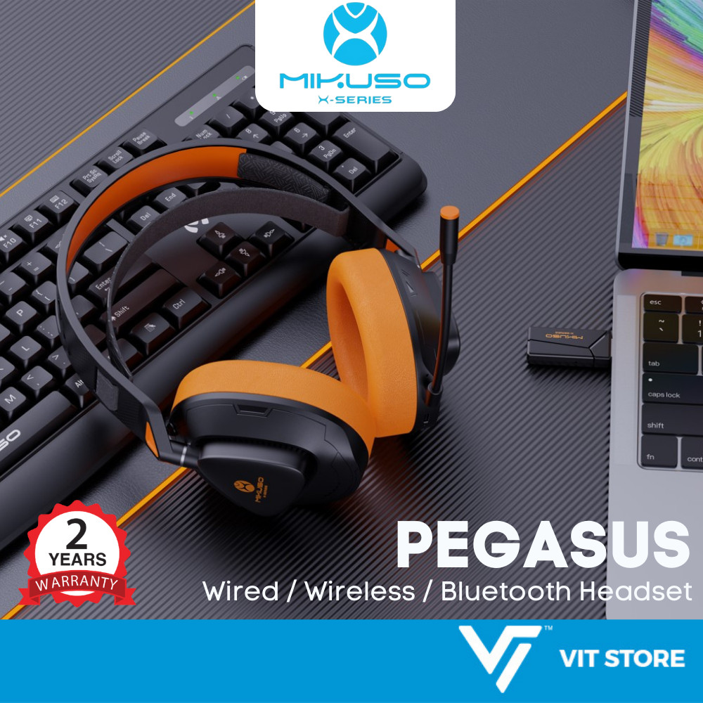 MIKUSO X-Series Bluetooth Universal Gaming Headset Orange Colorful