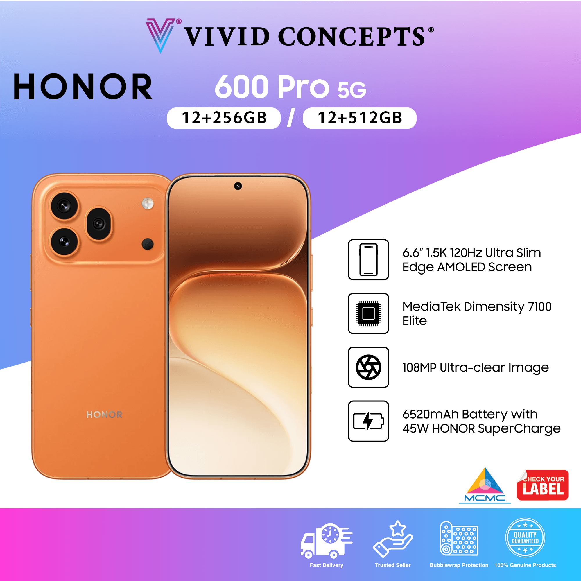 [Pre Order] Malaysia Set Honor 600 Pro 5G (12+256GB) | (12+512GB)