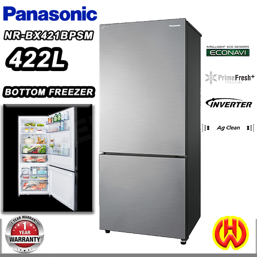 PANASONIC 422L 2 DOOR BOTTOM FREEZER REFRIGERATOR WITH ECONAVI