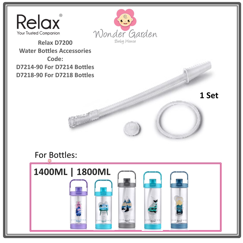 RELAX D7200 SERIES WATER BOTTLE ACCESORIES (REPLACEMENT STRAW FOR D7214 & D7218 WATER BOTTLES)
