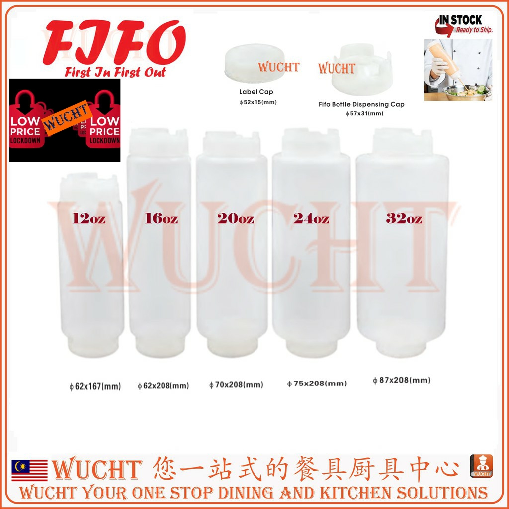 6 Bottiglie Spremibili FIFO Da 950 Ml (32 Oz) Per Salse, Con Sistema First In First Out