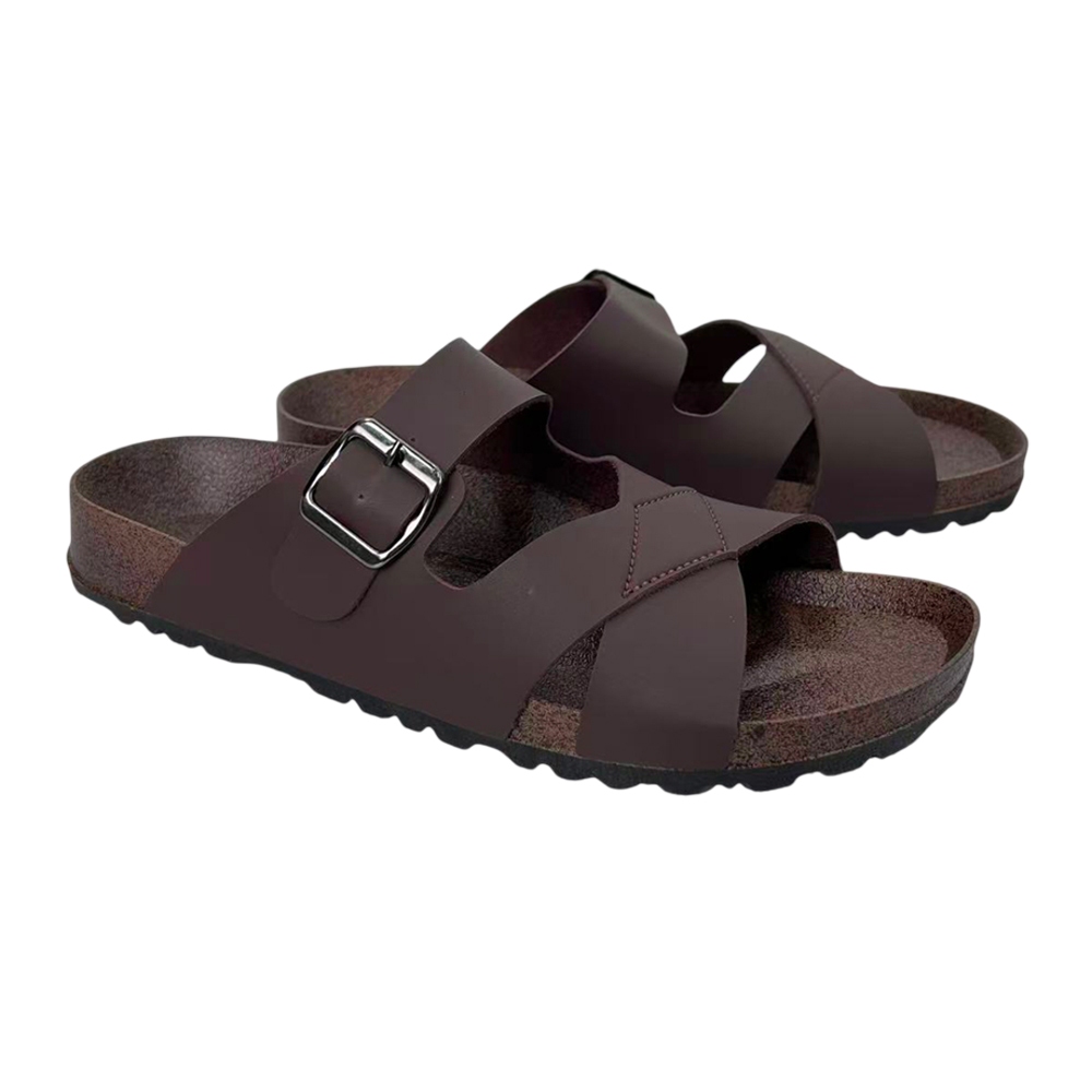 XES Men BSMM21181 Summer Slip-on Sandals ( Brown  / Black )
