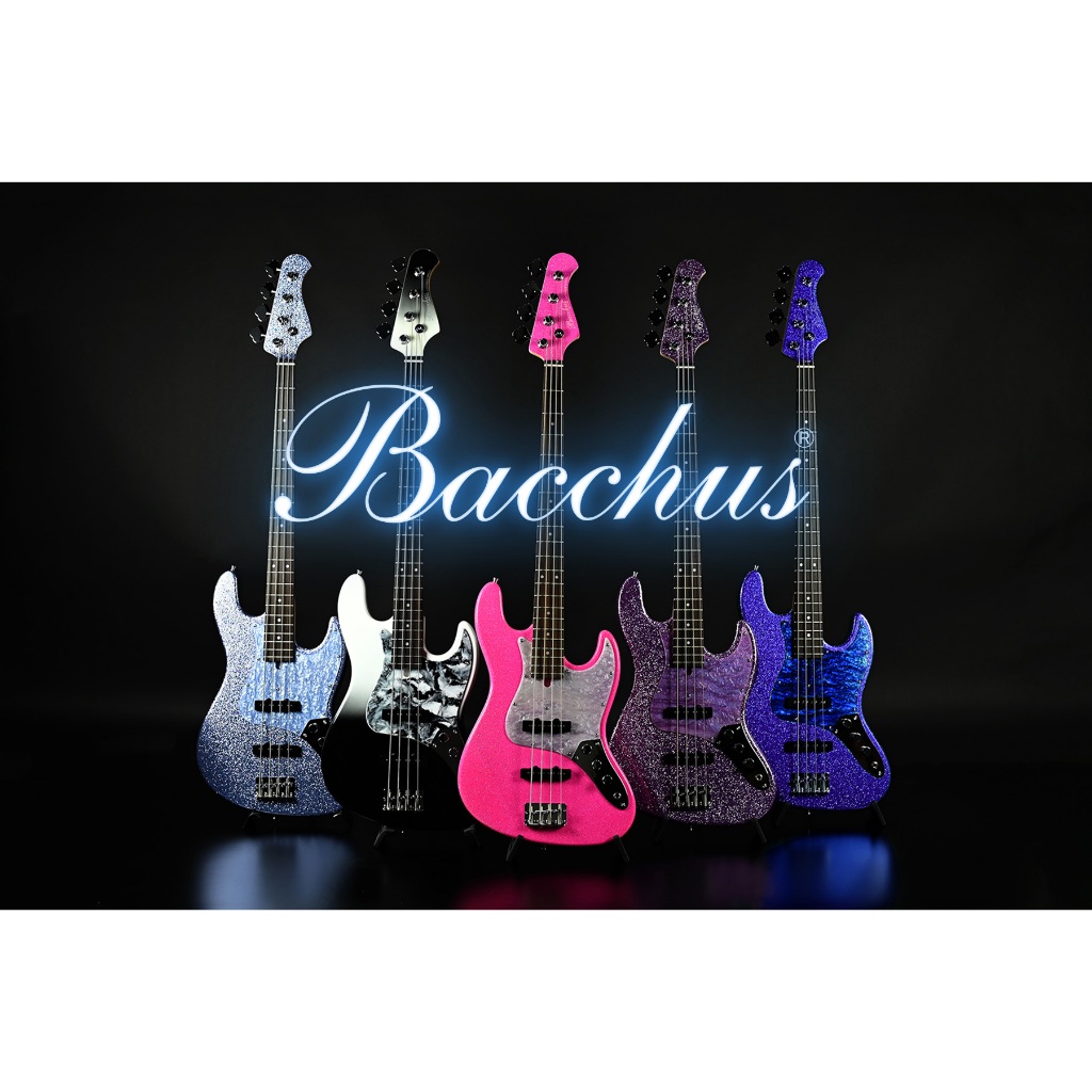 限定20本 Bacchus 2004 G-Studio Limited Bacchus WJB-600SP RSM/R SP 亮片烤漆電貝斯bass 五色可選贈配件組