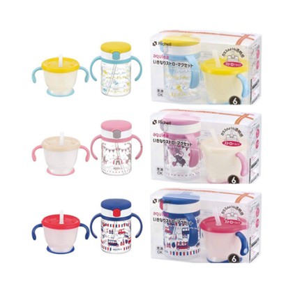 RICHELL AQ CLEAR STRAW MUG SET Baby Product, Pregnancy's item