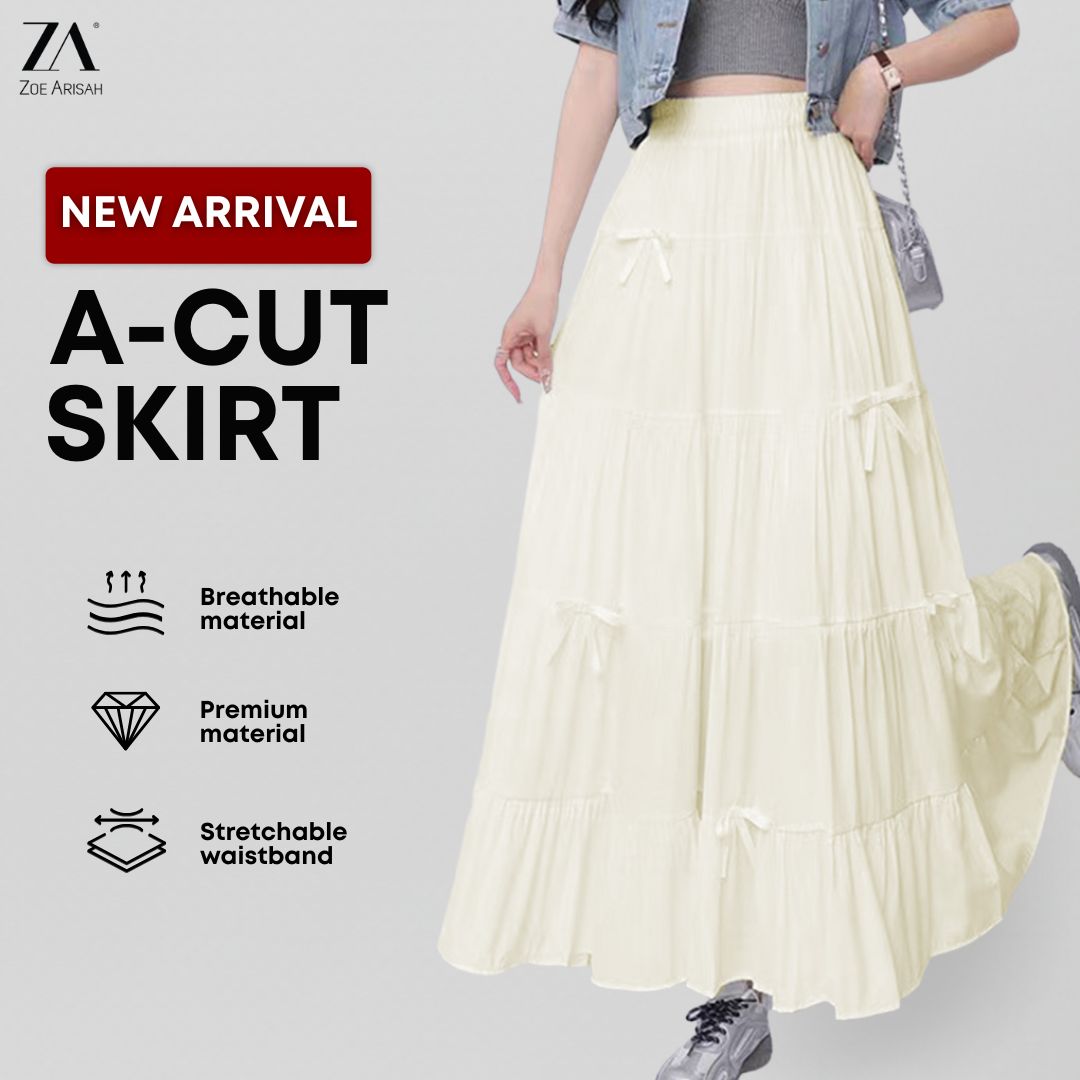 S1290) Reylie Tiered Long Skirt | Zoe Arisah